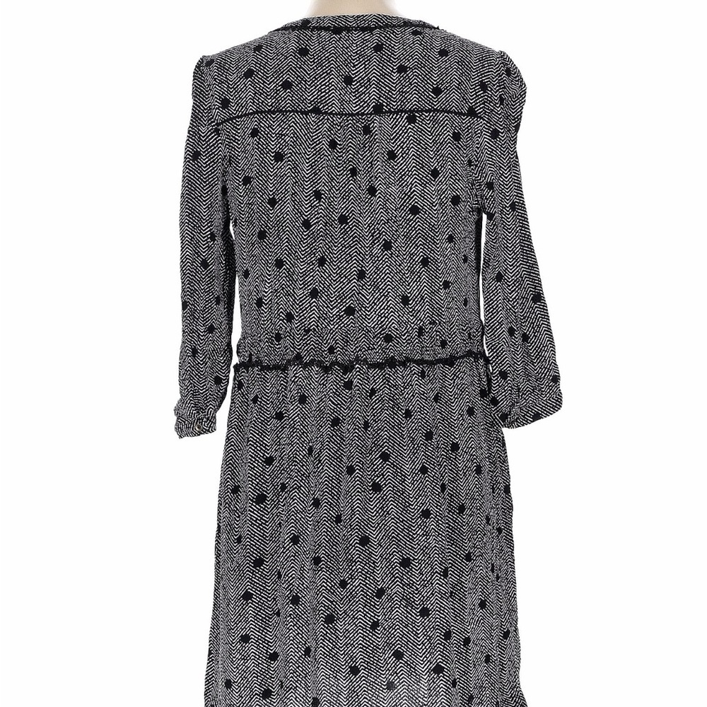 Maeve for Anthropologie Black/White Chevron Dot‎ Dress Size L - Picture 4 of 7